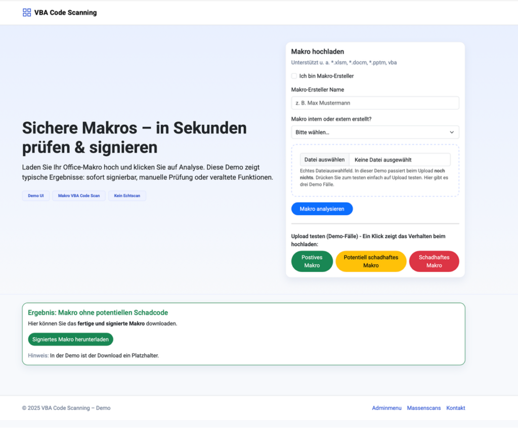 Makro Software VBA Signierung