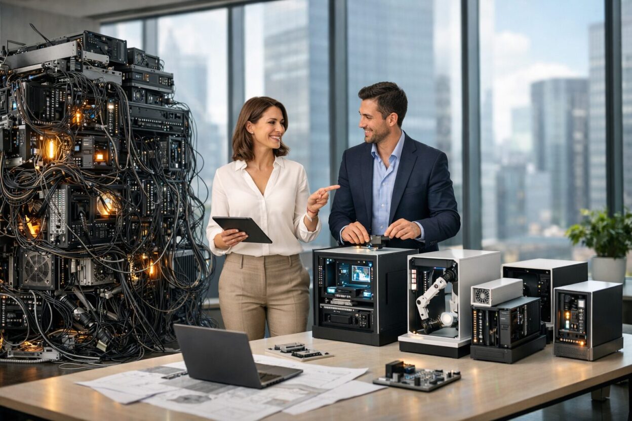 Professionelles Businessbild zum Thema eine KI statt vieler Spezialisten