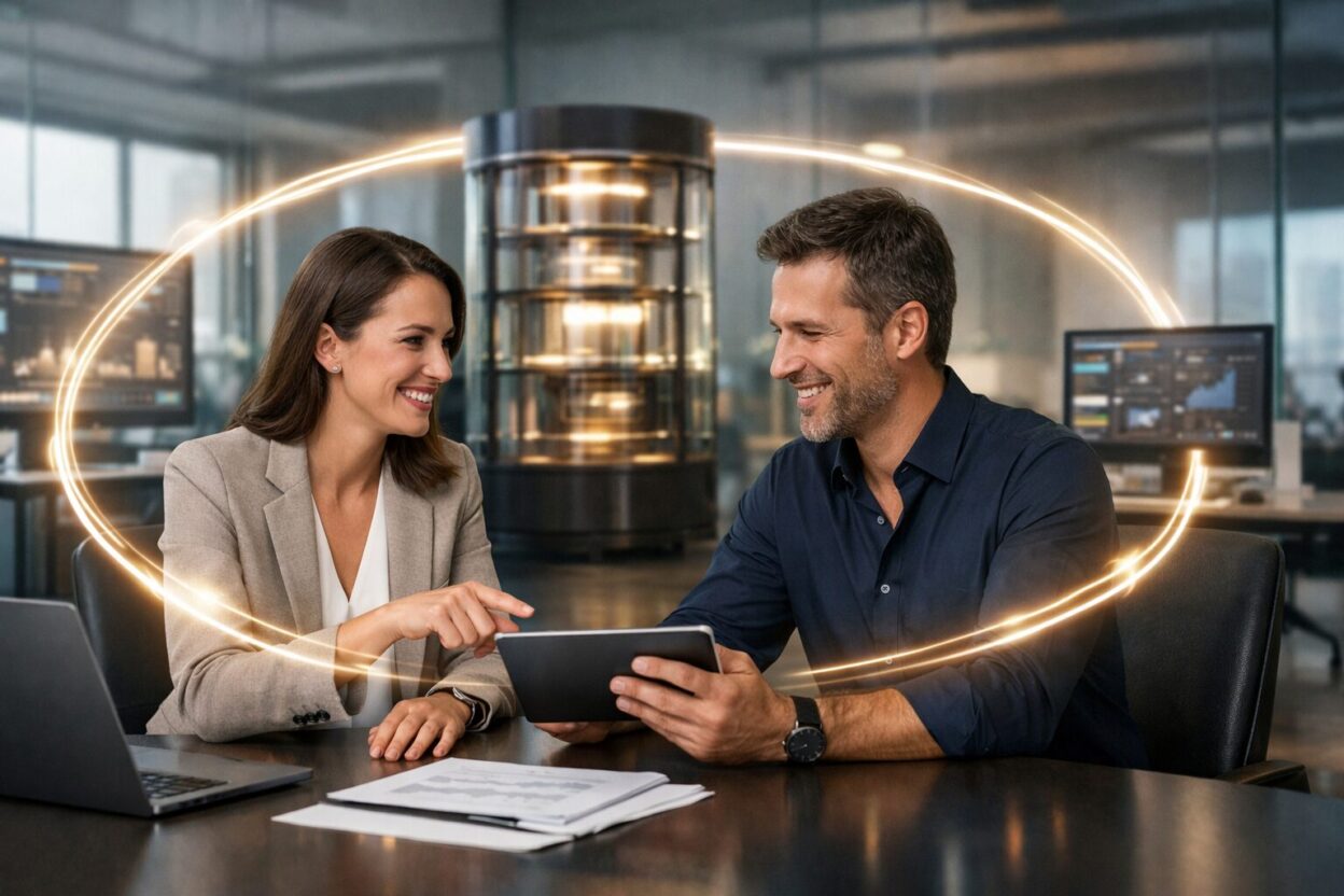 Professionelles Businessbild zum Thema lernende KI-Organisation