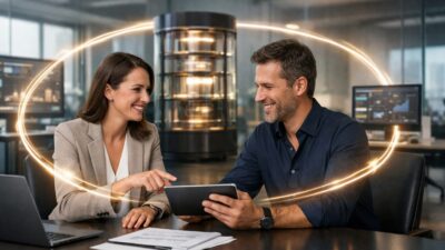 Professionelles Businessbild zum Thema lernende KI-Organisation
