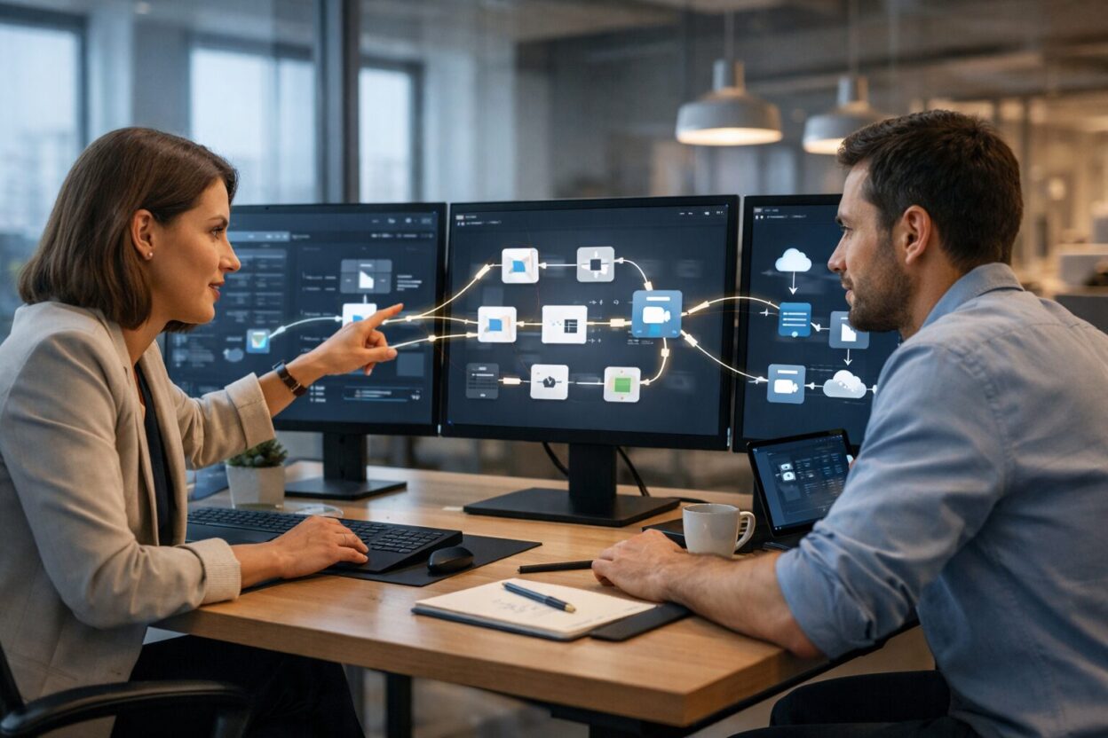 Professionelles Businessbild zum Thema Dify für komplexe KI-Systeme