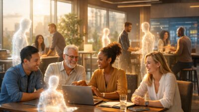 Professionelles Businessbild zum Thema Firma mit digitalen Mitarbeitern