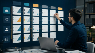 Professionelle Business-Szene zum Thema „IT-Grundschutz OPS.2.2: Checkliste für die sichere Cloud-Nutzung“