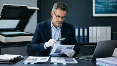 Professionelle Business-Szene zum Thema „IT-Sicherheitsdokumente prüfen: Software für Verträge, SLAs und Sicherheitskonzepte“