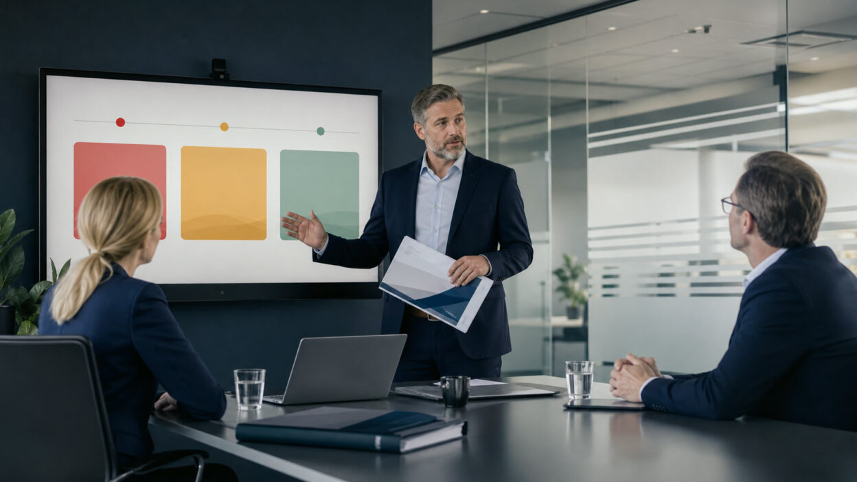Professionelle Business-Szene zum Thema „Compliance-Dokumente prüfen: Tool für Fundstellen, Nachweise und offene Anforderungen“