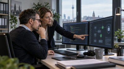 Mittelständisches Unternehmen bei der sicheren Prüfung von VBA Sicherheit KMU