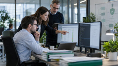 Business-Szene zu Code Signing Tool Vier Augen Prinzip und sicherer Prüfung von Office-Makros