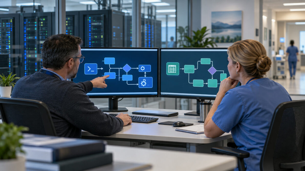 Business-Szene zu PowerShell VBA Krankenhaus mit sicherer Prüfung digitaler Automationen
