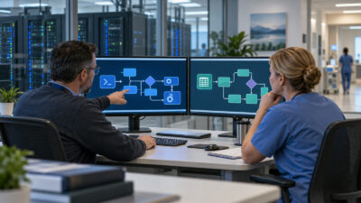 Business-Szene zu PowerShell VBA Krankenhaus mit sicherer Prüfung digitaler Automationen