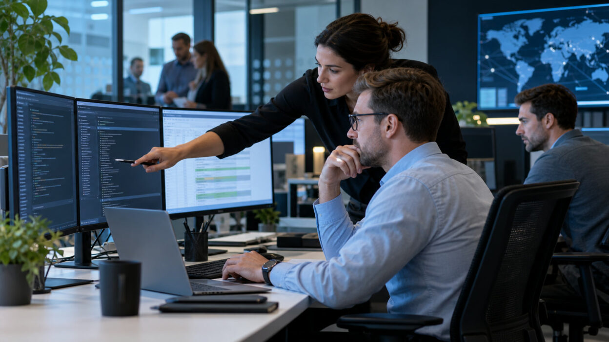 Business-Szene zu Ablauf nach Makro Upload und sicherer Prüfung von Office-Makros