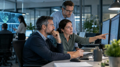 Business-Szene zu gelbe Makro Funde bewerten und sicherer Prüfung von Office-Makros